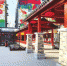 田家大院文化广场仿古建筑风格回廊与周边居民楼楼体彩绘交相辉映 - 新浪吉林